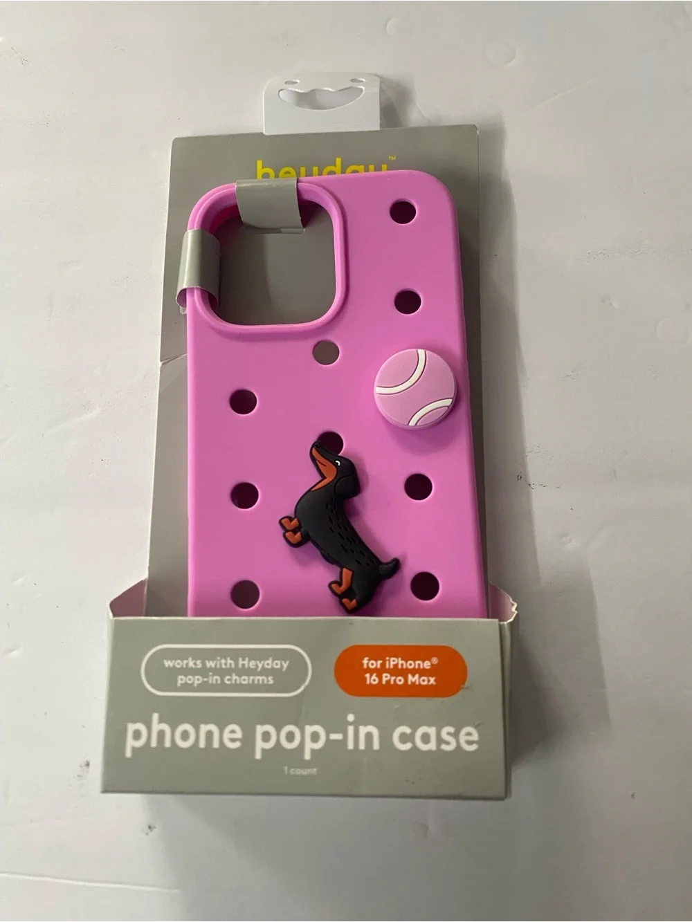 heyday Pink Pop-In Phone Case with Charm Holes for iPhone 16 Pro Max